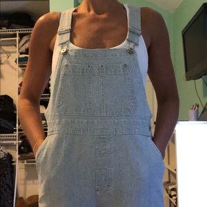 Gloria Vanderbilt striped capri overalls